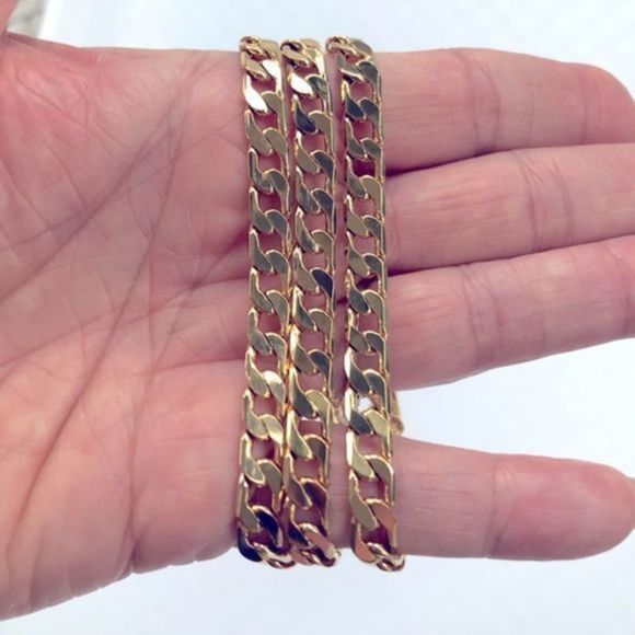 Heavy 26” 18k Gold Filled Diamond Cut Curb Chain Necklace NWT - Picture 5 of 9